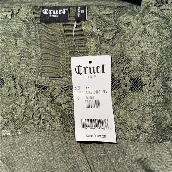 Cruel Girl Olive Lace Blouse - Picture 5 of 5